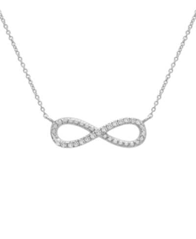 Macy's Diamond Infinity 18" Pendant Necklace (1/10 Ct. T.w.) In Sterling Silver