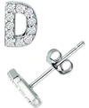 Giani Bernini Cubic Zirconia Initial Stud Earrings, Created For Macy's In Sterling Silver D