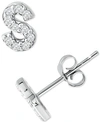 Giani Bernini Cubic Zirconia Initial Stud Earrings, Created For Macy's In Sterling Silver S