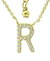 Giani Bernini Cubic Zirconia Initial Pendant Necklace, 16" + 2" Extender, Created For Macy's In Gold Over Silver R