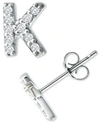 Giani Bernini Cubic Zirconia Initial Stud Earrings, Created For Macy's In Sterling Silver K