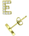 Giani Bernini Cubic Zirconia Initial Stud Earrings, Created For Macy's In Gold Over Silver E