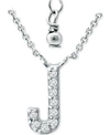 GIANI BERNINI CUBIC ZIRCONIA INITIAL PENDANT NECKLACE, 16" + 2" EXTENDER, CREATED FOR MACY'S