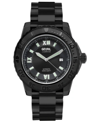 Gevril Men's Seacloud 45mm Blacktone Stainless Steel Swiss Automatic Bracelet Watch