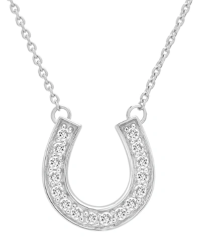 Wrapped Diamond Horseshoe Pendant Necklace (1/6 Ct. T.w.) In 14k White Or Yellow Gold, 17" + 2" Extender, Cr In White Gold