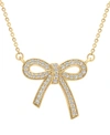 WRAPPED DIAMOND BOW PENDANT NECKLACE (1/4 CT. T.W.) IN 14K YELLOW OR ROSE GOLD, 17-3/4" + 2" EXTENDER, CREAT