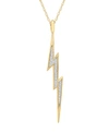 WRAPPED DIAMOND LIGHTENING BOLT 20" PENDANT NECKLACE (1/10 CT. T.W.) IN 14K GOLD, CREATED FOR MACY'S