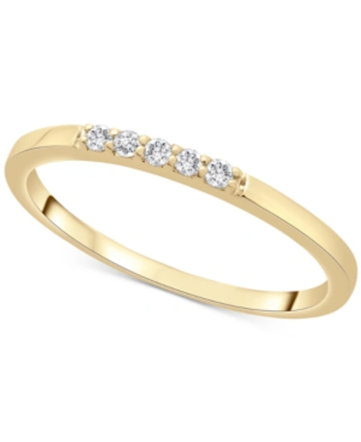Wrapped Diamond Five-stone Stack Ring (1/20 Ct. T.w.) In 14k Yellow Or White Gold, Created For Macy's In Yellow Gold