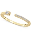 WRAPPED DIAMOND CUFF STATEMENT RING (1/10 CT. T.W.) IN 14K YELLOW OR WHITE GOLD, CREATED FOR MACY'S