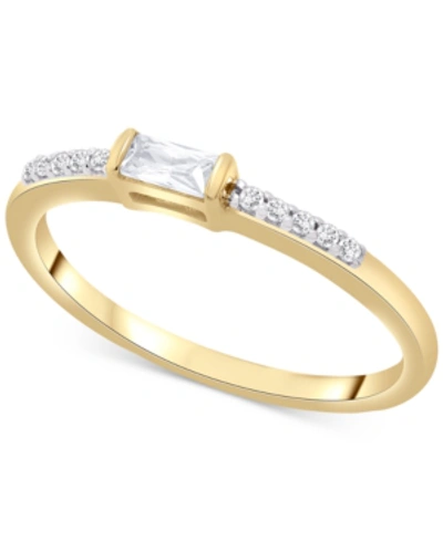 Wrapped Certified Diamond Baguette Ring (1/6 Ct. T.w.) In 14k Gold, Created For Macy's In Yellow Gold