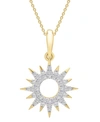 WRAPPED DIAMOND SUN PENDANT NECKLACE (1/10 CT. T.W.) IN 14K GOLD (ALSO IN BLACK DIAMOND) CREATED FOR MACY'S