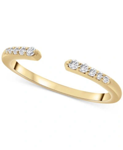 Wrapped Diamond Cuff Ring (1/10 Ct. T.w.) In 14k Yellow, White Or Rose Gold, Created For Macy's In Yellow Gold