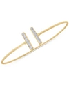 WRAPPED DIAMOND BAR CUFF BANGLE BRACELET (1/10 CT. T.W.) IN 14K GOLD, CREATED FOR MACY'S