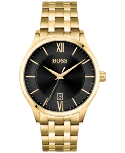 Hugo Boss Boss Men's Elite Gold Ion Plated Steel Bracelet Watch 41mm