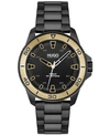 Hugo Boss Men's Streetdiver Black Ion Plated Steel Bracelet Watch 44mm In Black