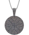 Macy's Men's Diamond Circle 22" Pendant Necklace (1/2 Ct. T.w.) In Sterling Silver (also In Black Diamond) In Black