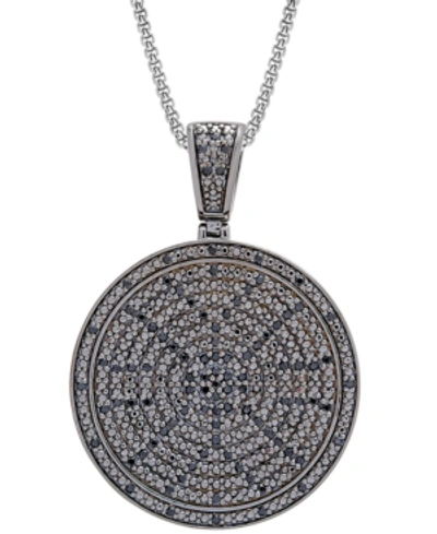 Macy's Men's Diamond Circle 22" Pendant Necklace (1/2 Ct. T.w.) In Sterling Silver (also In Black Diamond)