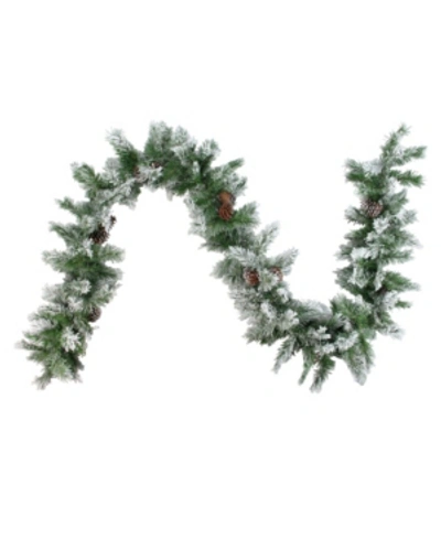 Northlight 6.75' Flocked Pinecone Angel Pine Artificial Christmas Swag In Green