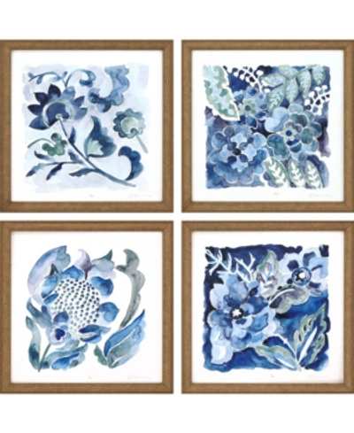 Paragon Picture Gallery Indigo Ii 13" X 13" Wall Art Set, 4 Pieces In Blue