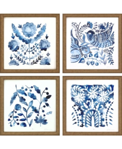 Paragon Picture Gallery Indigo I 13" X 13" Wall Art Set, 4 Pieces In Blue