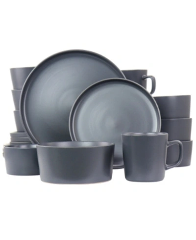 Elama Luxmatte Matte Dinnerware Set Of 20 Pieces In Dark Gray
