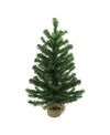 Northlight 28" Balsam Pine Artificial Christmas Tree In Burlap Base In Green