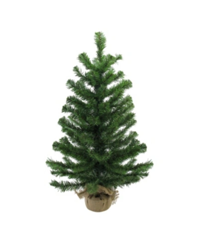 Northlight 28" Balsam Pine Artificial Christmas Tree In Burlap Base In Green