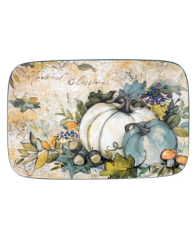 Certified International Harvest Gatherings Rectangular Platter In Blue