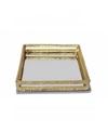 CLASSIC TOUCH SQUARE NAPKIN HOLDER WITH GOLD-TONE LOOP DESIGN