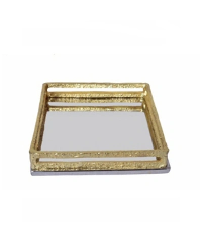 Classic Touch Square Napkin Holder With Gold-tone Loop Design