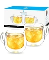 Grosche Fresno Double Walled Glass Cups, 9.2 Fl oz Each, Set Of 2 In Clear