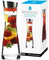 GROSCHE RIO GLASS INFUSION WATER PITCHER AND SANGRIA MAKER CARAFE WITH STAINLESS STEEL SMART FILTER LID, 34 