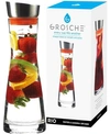 Grosche Rio Glass Infusion Water Pitcher And Sangria Maker Carafe With Stainless Steel Smart Filter Lid, 34 In Clear