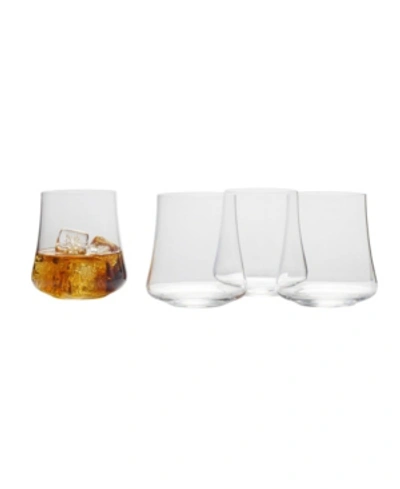 Mikasa Aline Stemless Wine Double Old Fashioned Glasses Set Of 4, 14 oz In Clear