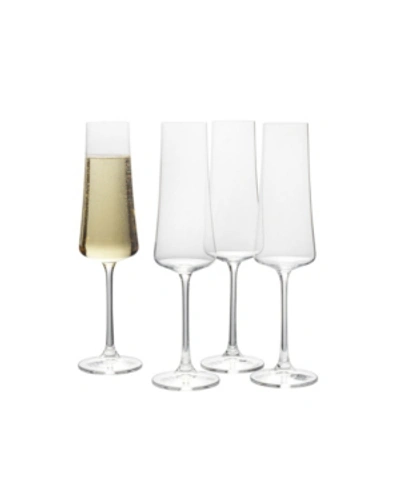 Mikasa Aline Flute Glasses Set Of 4, 10 oz In Clear