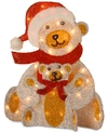 National Tree Company 24" Tinsel Bear & Cub Decoration With 35 Clear Lights In Multi