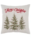 SARO LIFESTYLE MERRY CHRISTMAS TREES DECORATIVE PILLOW, 18" X 18"