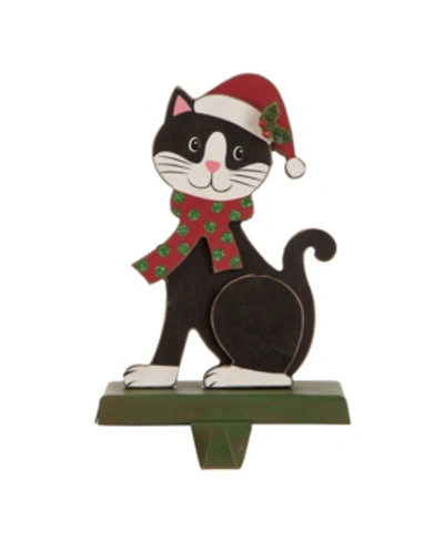 Glitzhome 7.76" H Wooden Cat Stocking Holder In Black