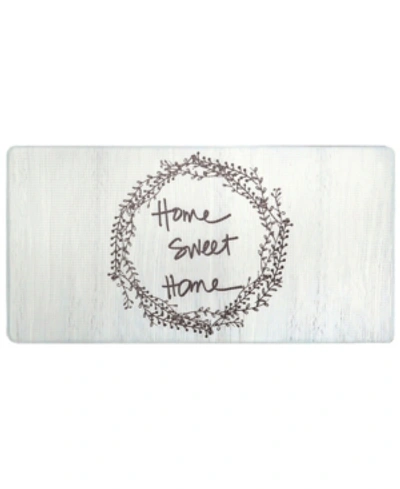 Nicole Miller Cook N Comfort Home Sweet Home Wreath 1'8" X 3'3" Area Rug In White