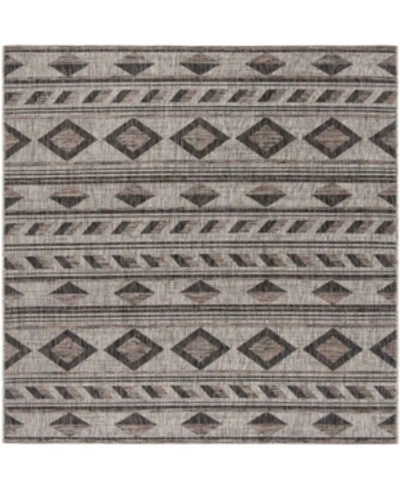 Safavieh Courtyard Cy8529 Gray And Black 6'7" X 6'7" Square Outdoor Area Rug