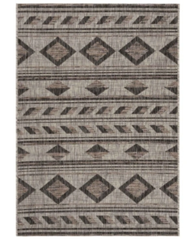 Safavieh Courtyard Cy8529 Gray And Black 6'7" X 9'6" Outdoor Area Rug