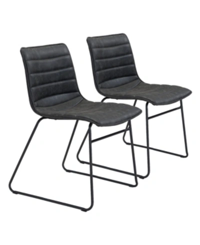 Zuo Jack Dining Chair, Set Of 2 In Black