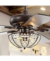 Jonathan Y Joanna 52" 3-light Bronze Crystal Led Ceiling Fan With Remote In Oil Rubbed Bronze