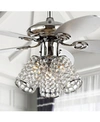 Jonathan Y Kris 42" 3-light Crystal Led Ceiling Fan With Remote In Chrome