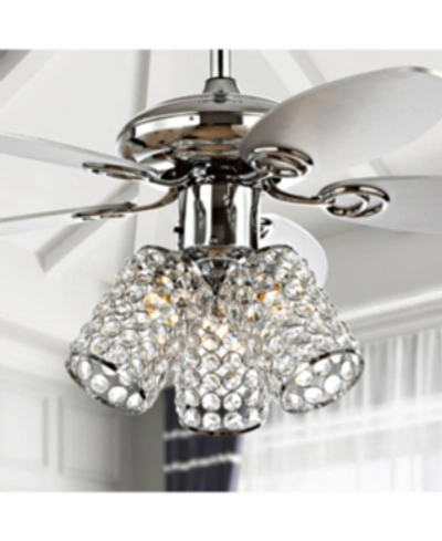Jonathan Y Kris 42" 3-light Crystal Led Ceiling Fan With Remote In Silver