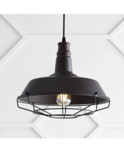 Jonathan Y Farmhouse 14.25" Adjustable Industrial Led Pendant In Oil Rubbed Bronze