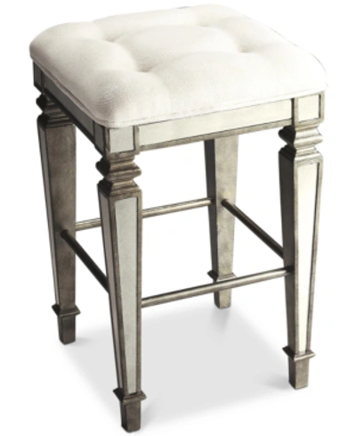 Butler Specialty Celeste Mirrored Bar Stool In Silver-tone