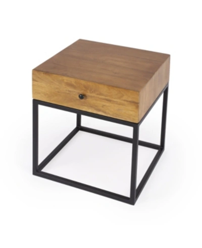 Butler Specialty Brixton Iron And Wood End Table In Brown