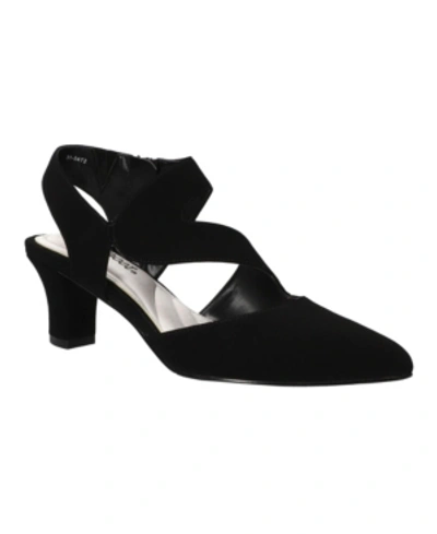 Easy Street Venue Womens Microsuede Pointed Toe Dress Heels In Black Lamy