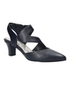 Easy Street Venue Womens Faux Leather Slingback Pumps In Navy